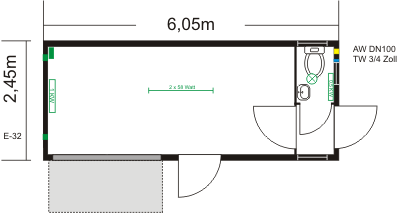 Pf&ouml;rtnercontainer Typ PF/WC